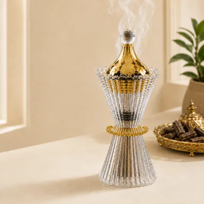 مبخرة كريستال أكريليك مخططة